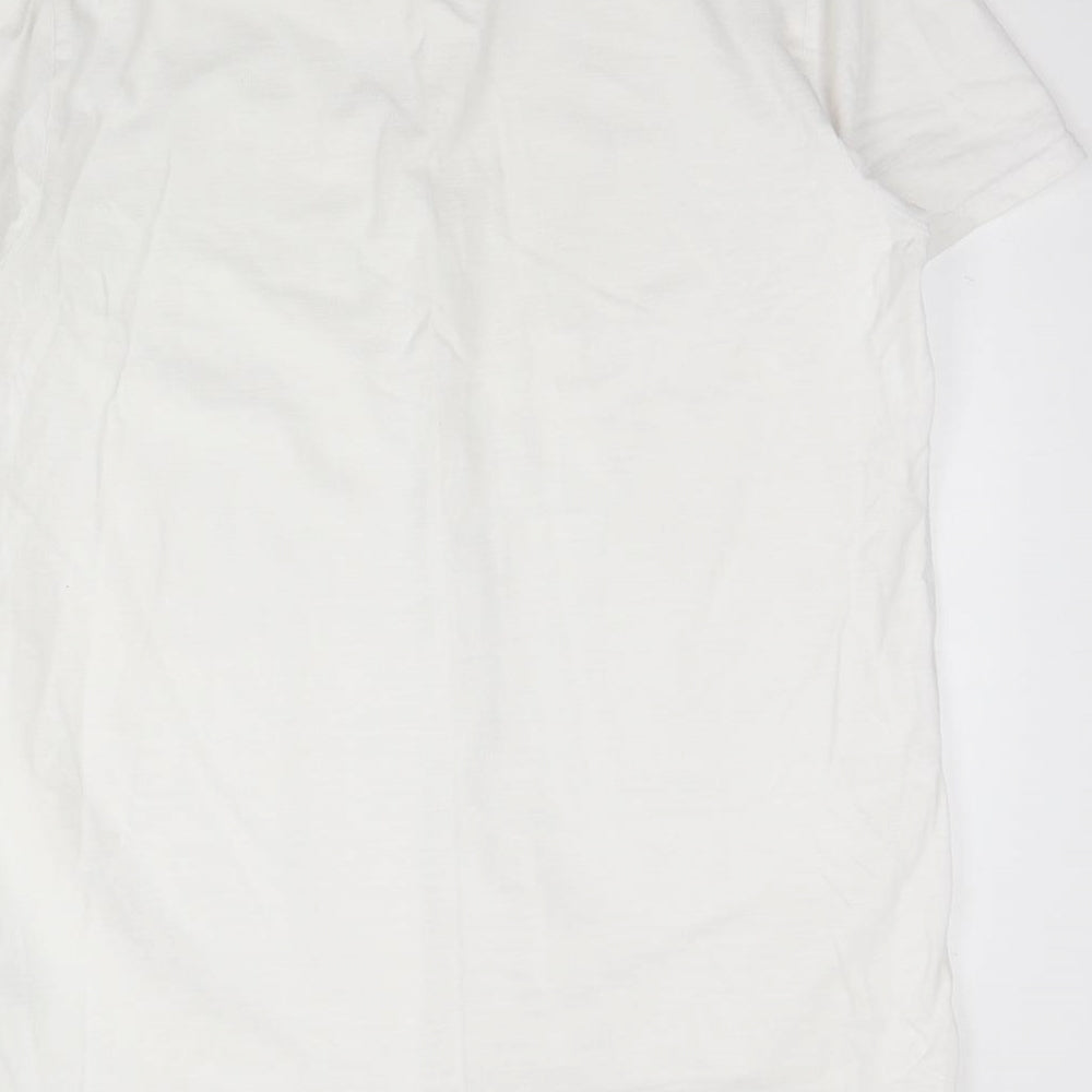 Easy Mens White  Cotton  Button-Up Size XL Collared Button