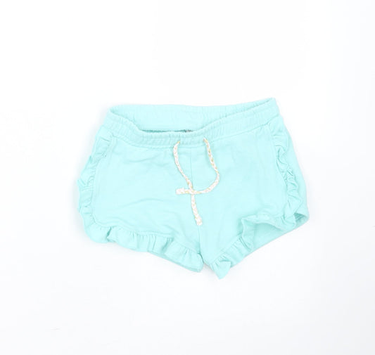 Matalan Girls Green  Cotton Hot Pants Shorts Size 4 Years  Regular