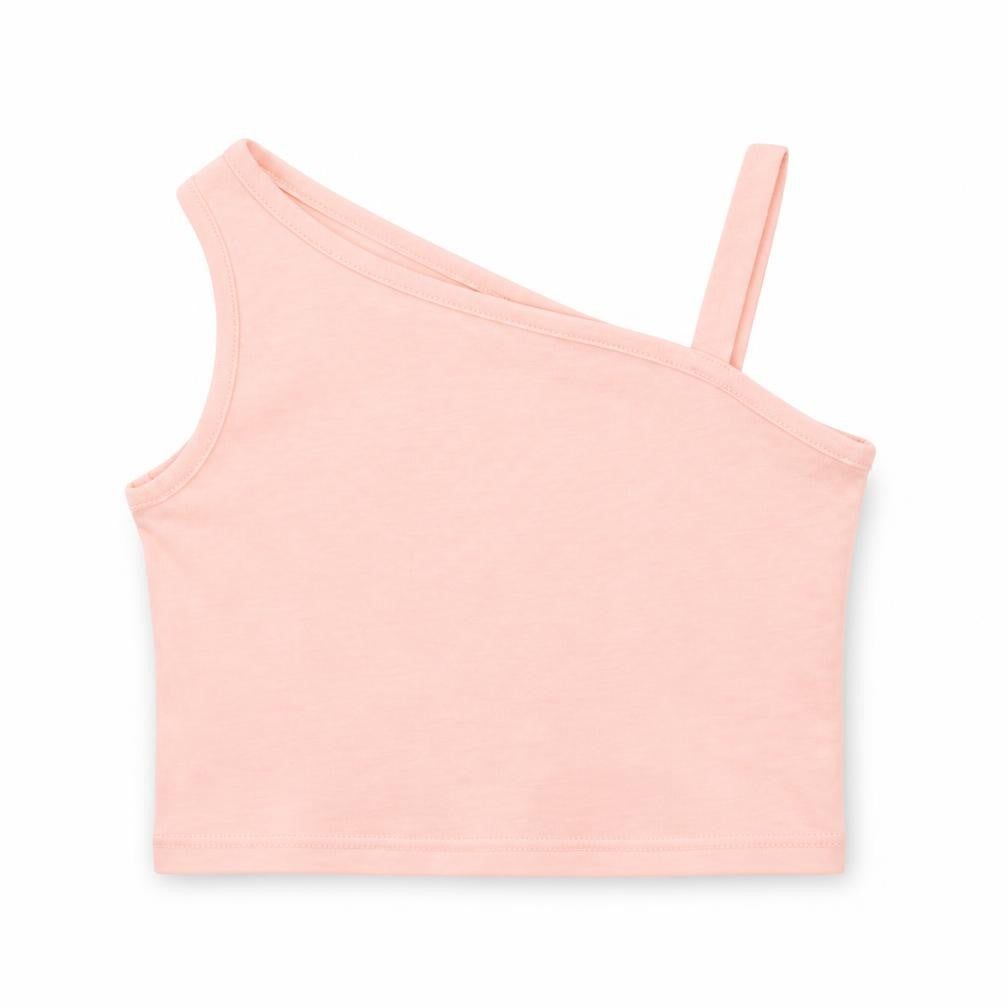 Matalan Girls Orange  Cotton Basic T-Shirt Size 4 Years One Shoulder