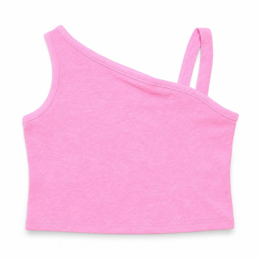 Matalan Girls Pink  Cotton Basic T-Shirt Size 4 Years One Shoulder