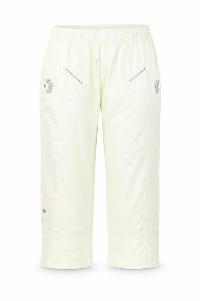 Preworn Womens Yellow  Cotton Cropped Trousers Size 30 in L21 in Regular