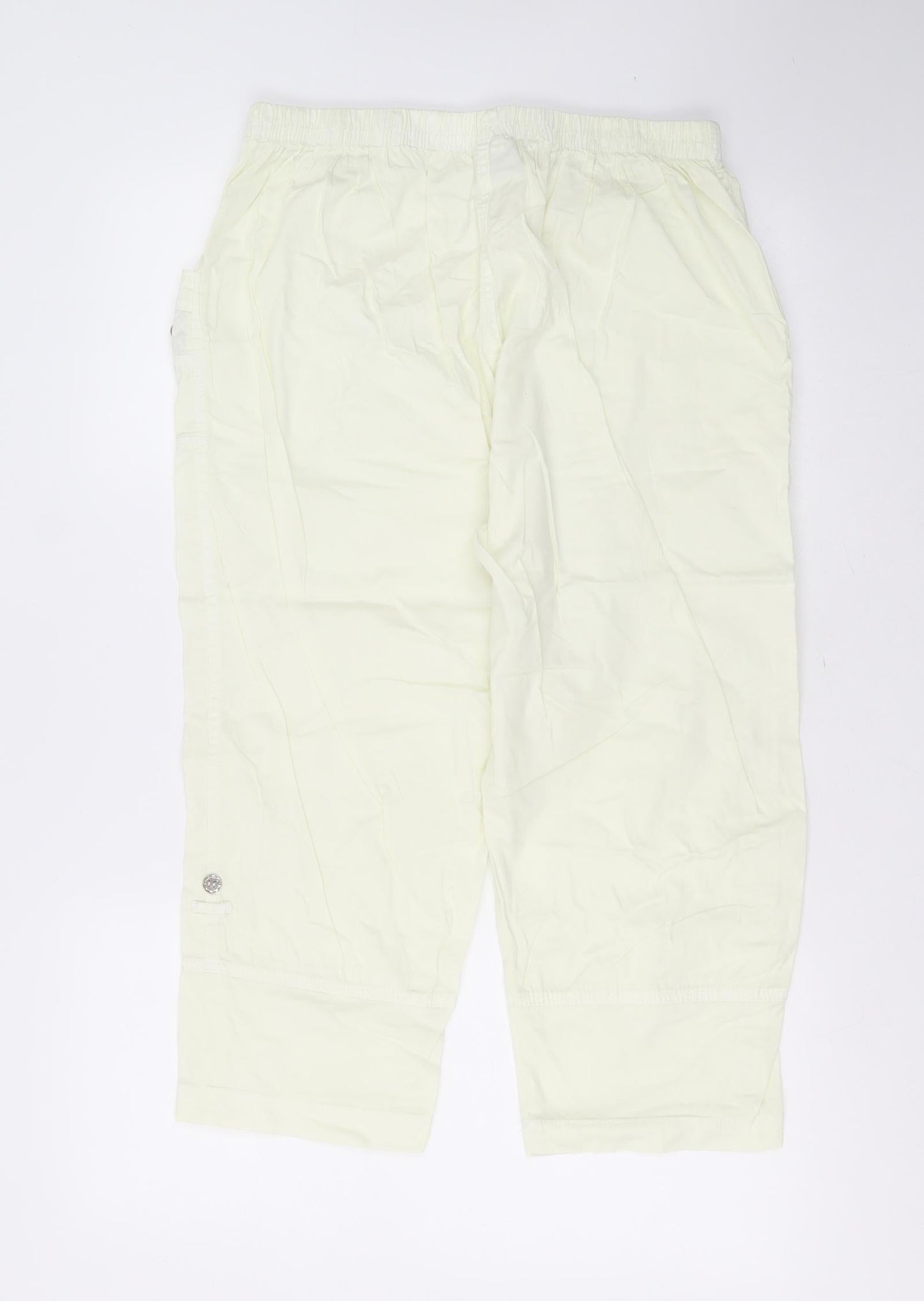 Preworn Womens Yellow  Cotton Cropped Trousers Size 30 in L21 in Regular
