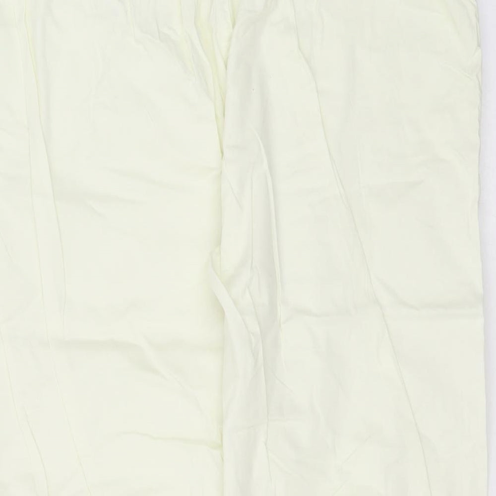 Preworn Womens Yellow  Cotton Cropped Trousers Size 30 in L21 in Regular