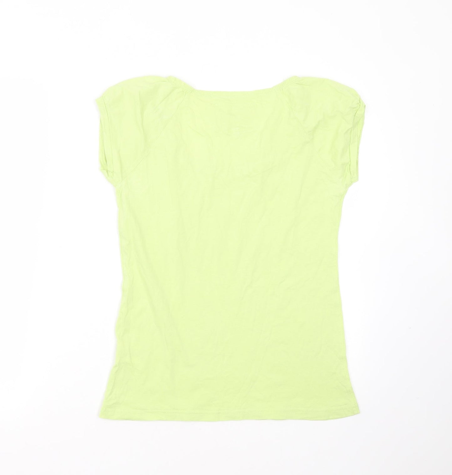Internationale Womens Green  Cotton Basic T-Shirt Size 12 Round Neck