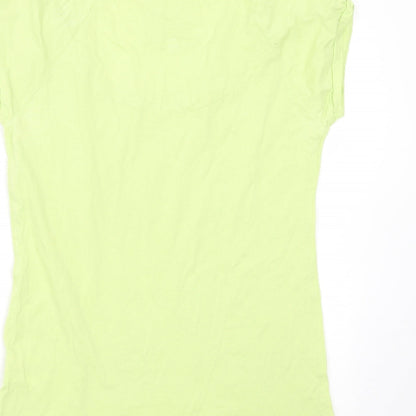 Internationale Womens Green  Cotton Basic T-Shirt Size 12 Round Neck
