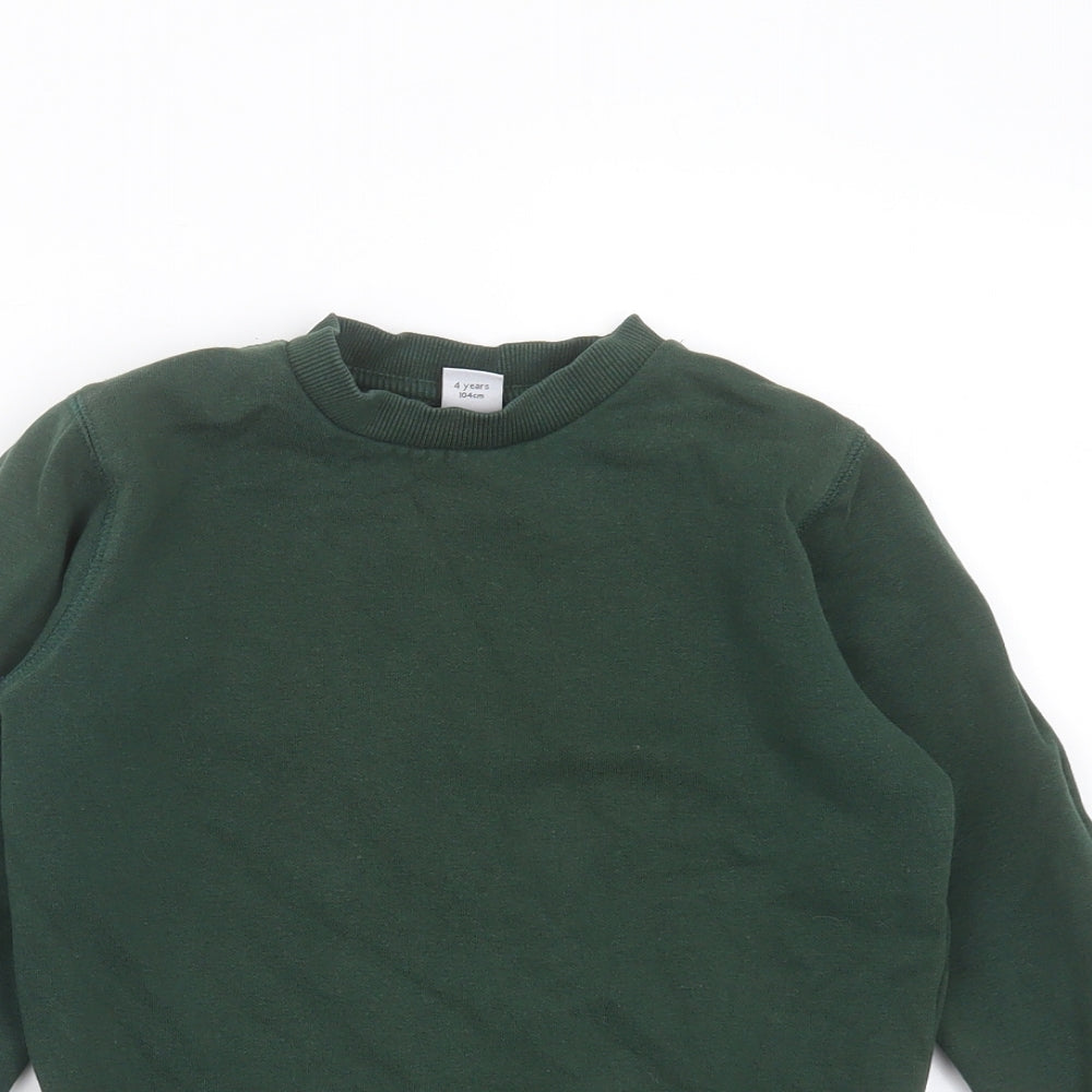 TU Boys Green  Cotton Pullover Sweatshirt Size 4 Years   - school