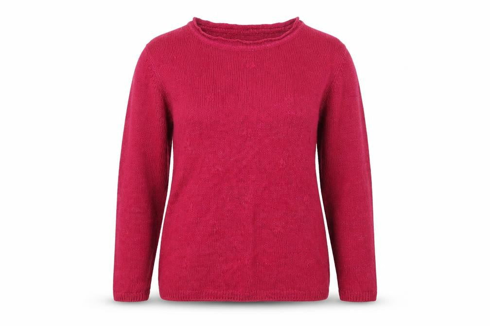 isle Womens Pink Round Neck  Acrylic Pullover Jumper Size L