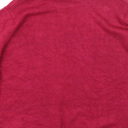 isle Womens Pink Round Neck  Acrylic Pullover Jumper Size L