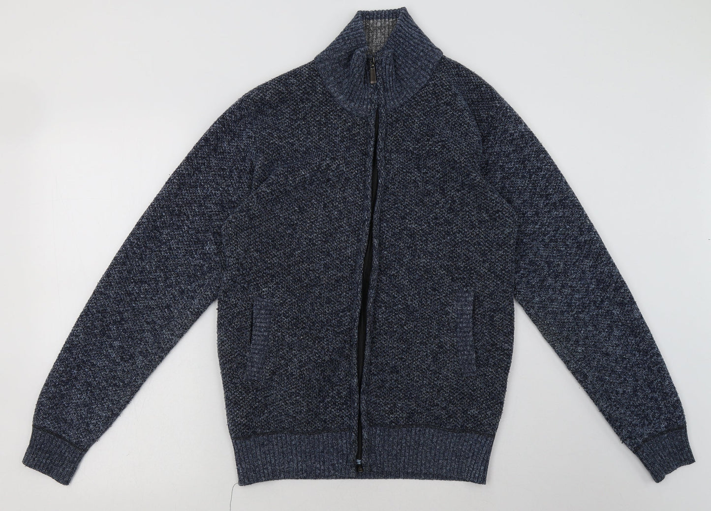 Paloma Mens Blue  Acrylic Full Zip Sweatshirt Size M