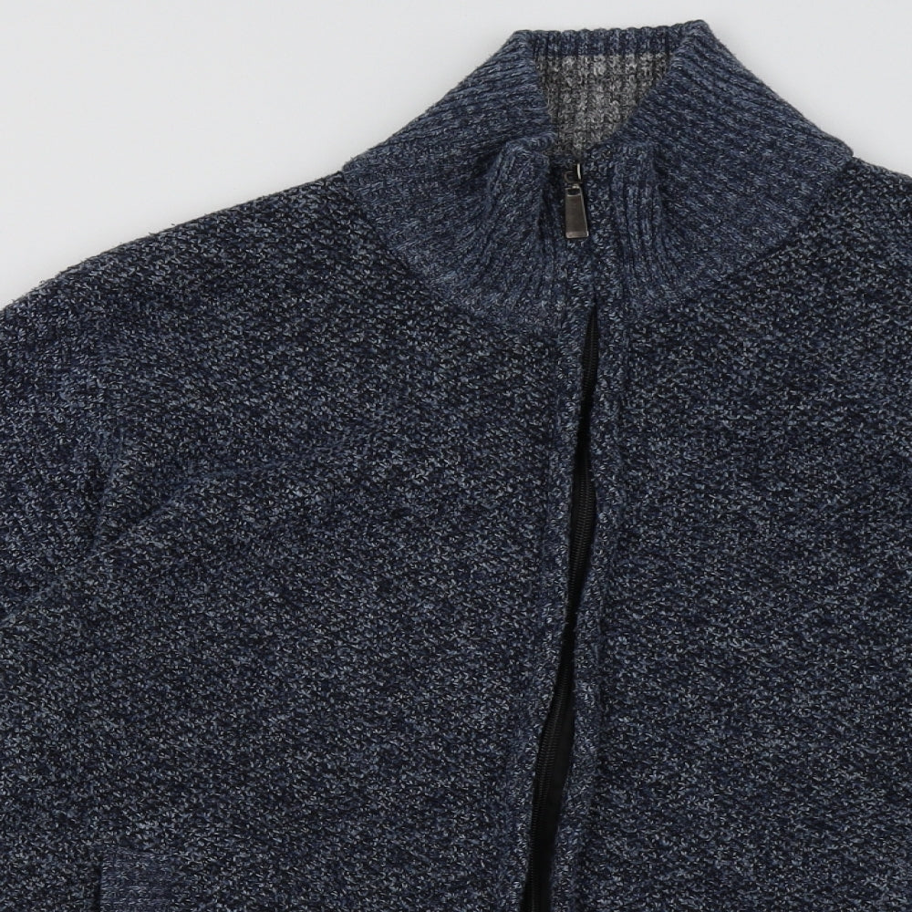 Paloma Mens Blue  Acrylic Full Zip Sweatshirt Size M