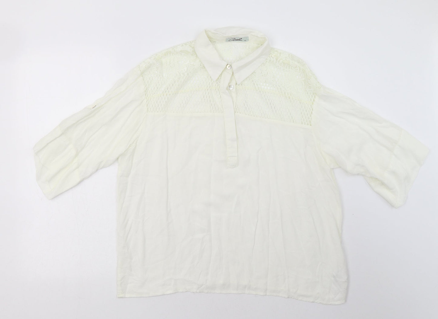 Axel Womens White  Viscose Basic Polo Size 14 Collared