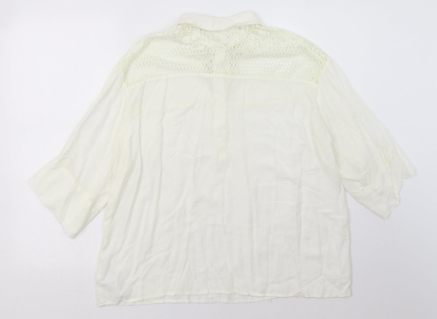 Axel Womens White  Viscose Basic Polo Size 14 Collared