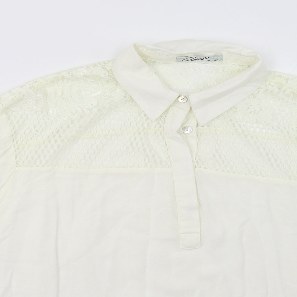 Axel Womens White  Viscose Basic Polo Size 14 Collared