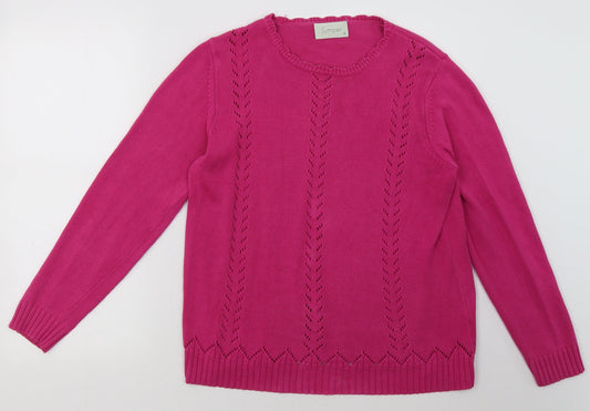 Preworn Womens Purple Geometric Cotton Pullover Sweatshirt Size M  Pullover