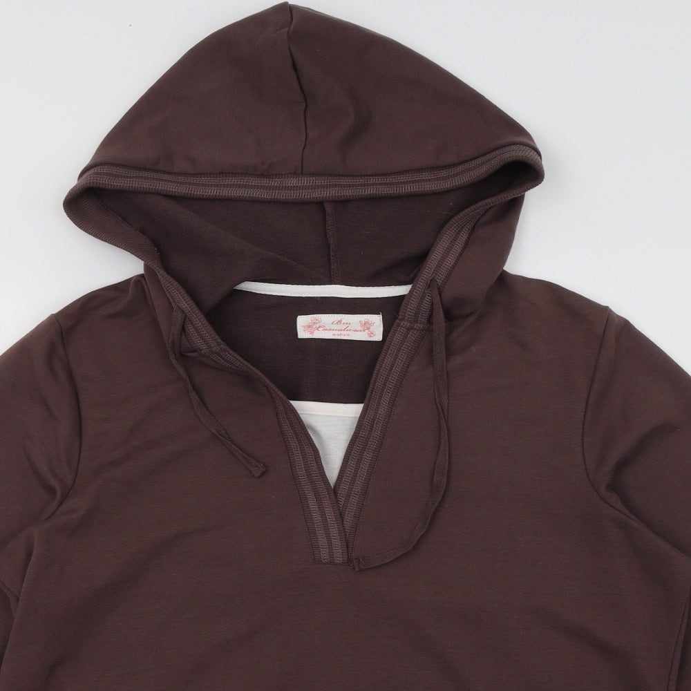 BM Womens Brown  Polyacrylate Fibre Pullover Hoodie Size M  Pullover