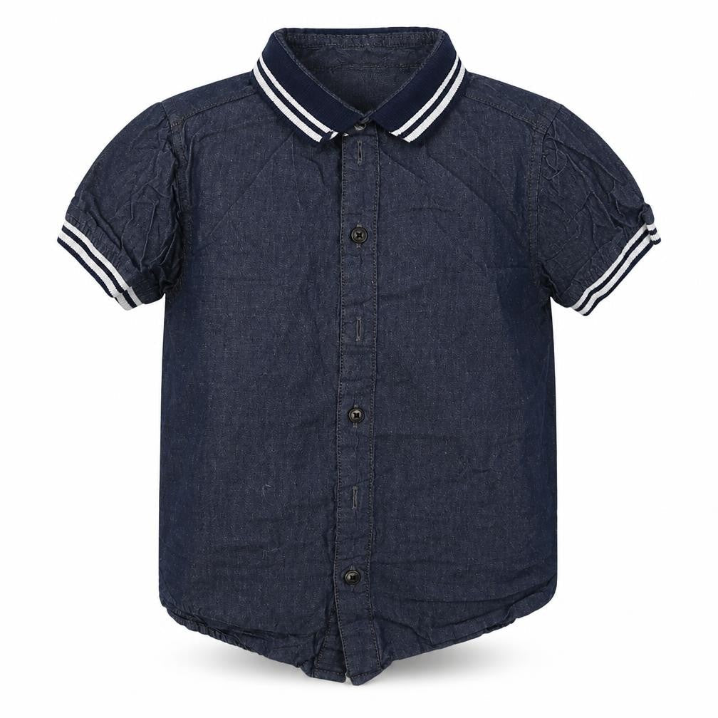 Peacocks Boys Blue  Cotton Basic Button-Up Size 7-8 Years Collared Button