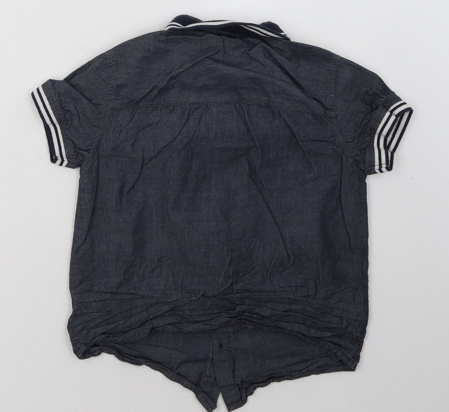 Peacocks Boys Blue  Cotton Basic Button-Up Size 7-8 Years Collared Button