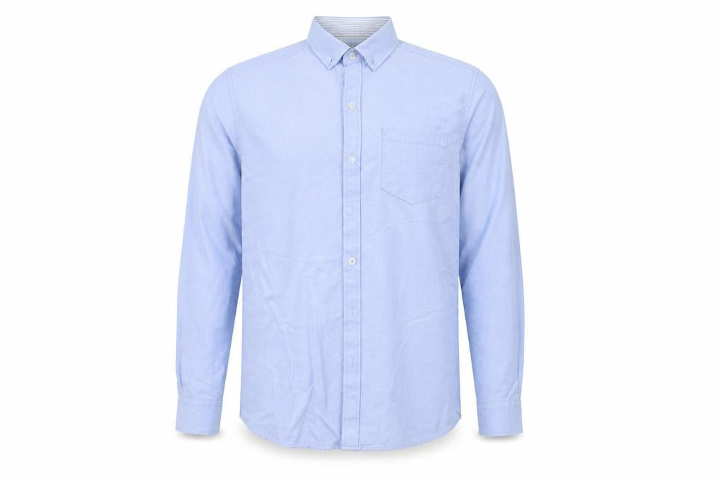 larsson & co Mens Blue  Cotton  Button-Up Size M Collared Button