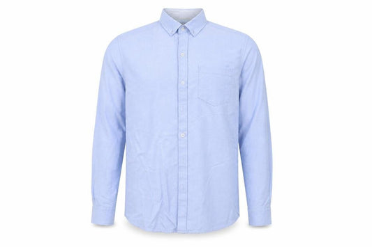 larsson & co Mens Blue  Cotton  Button-Up Size M Collared Button