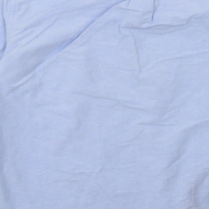 larsson & co Mens Blue  Cotton  Button-Up Size M Collared Button