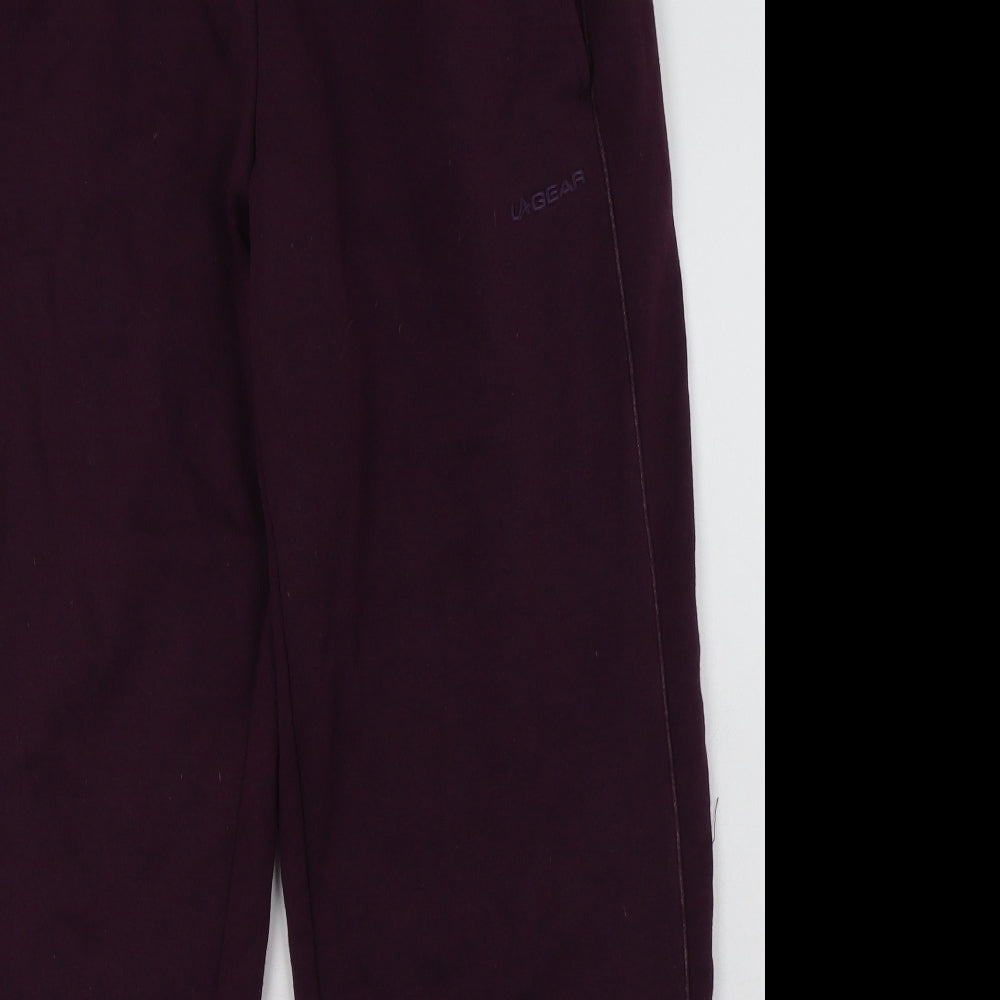 LA Gear Womens Purple  Cotton Jogger Trousers Size 12 L30 in Regular Tie