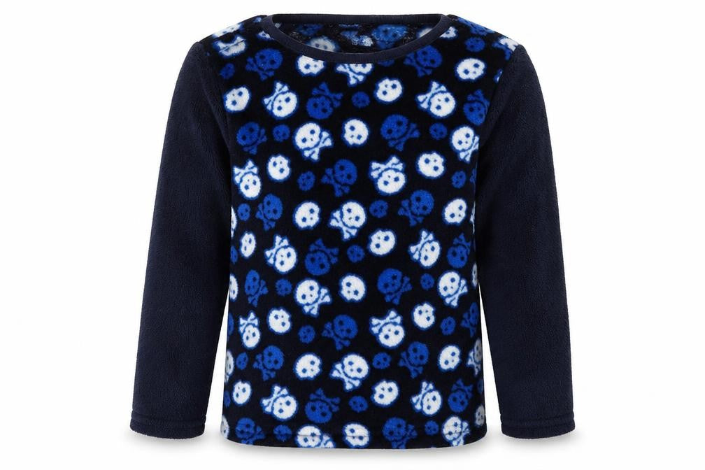 b&m Boys Blue Geometric Polyester  Pyjama Top Size 7-8 Years  Pullover - Skull Print