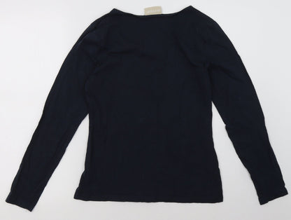 Avenue Womens Blue  Cotton Pullover Sweatshirt Size S  Pullover