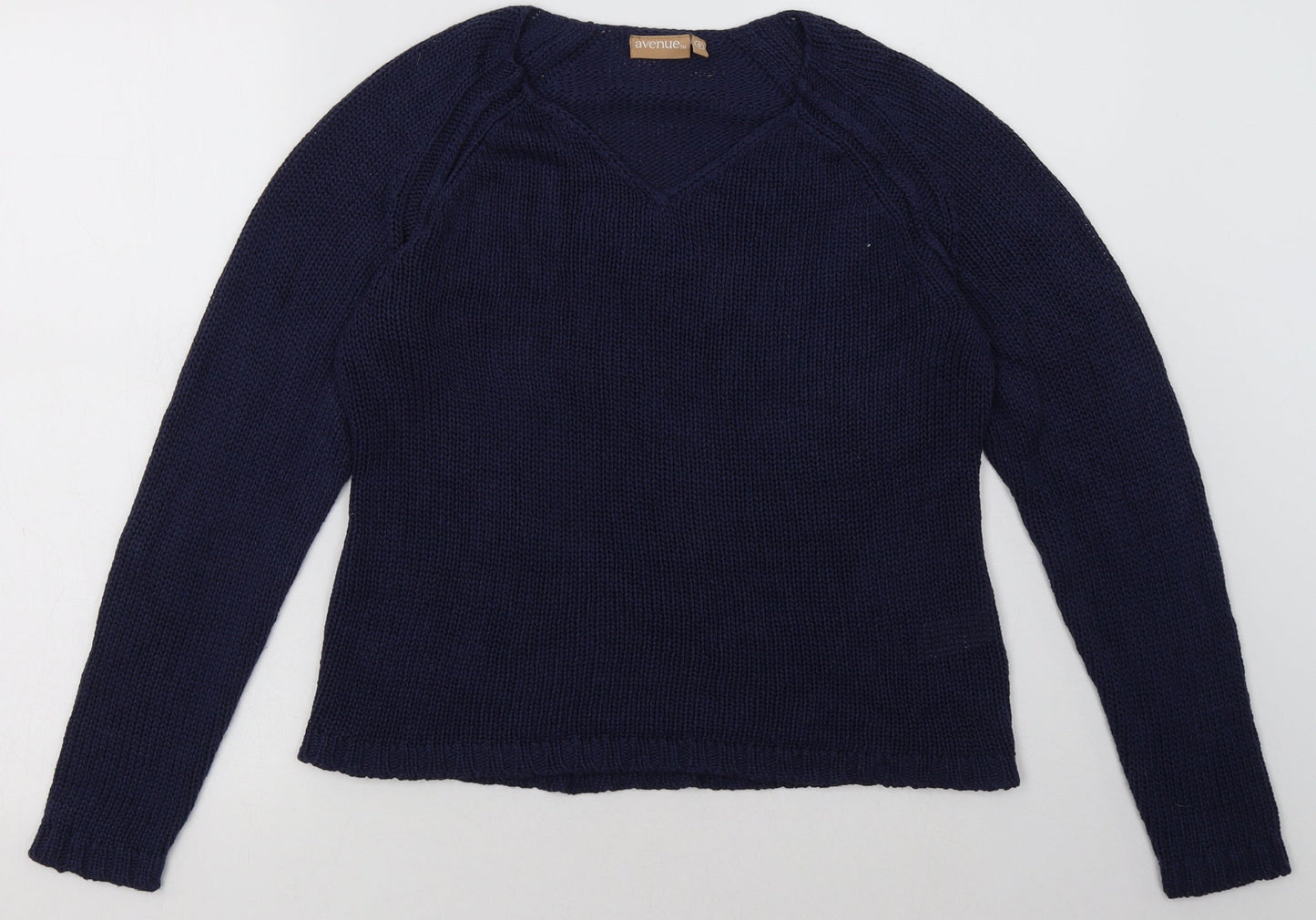 Avenue Womens Blue  Acrylic Pullover Sweatshirt Size S  Pullover