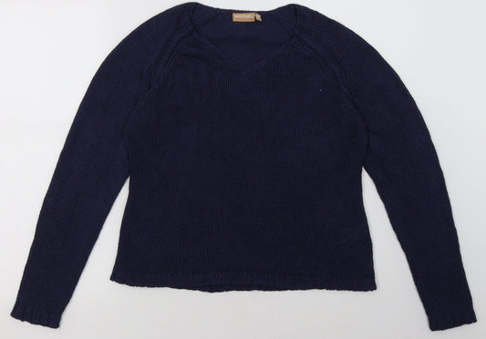 Avenue Womens Blue  Acrylic Pullover Sweatshirt Size S  Pullover