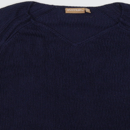 Avenue Womens Blue  Acrylic Pullover Sweatshirt Size S  Pullover
