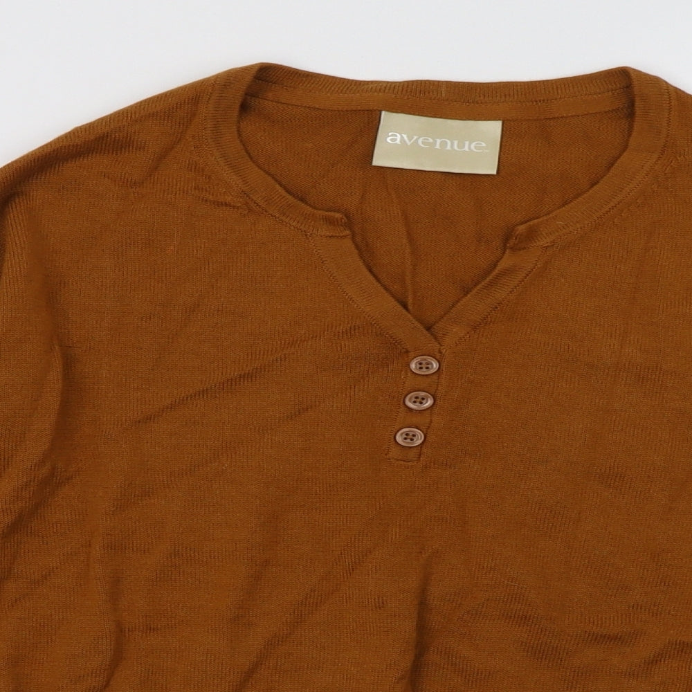 Avenue Womens Brown  Cotton Pullover Sweatshirt Size 10  Pullover
