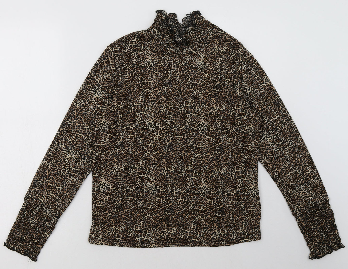 Primark Womens Brown Animal Print Polyester Pullover  Size 8  Pullover