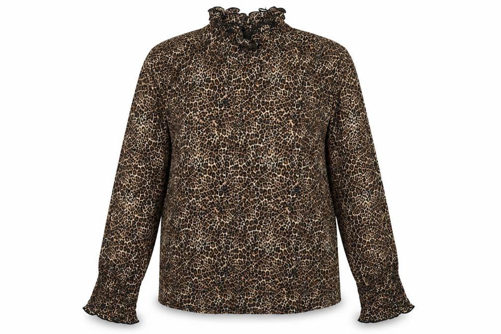 Primark Womens Brown Animal Print Polyester Pullover  Size 8  Pullover