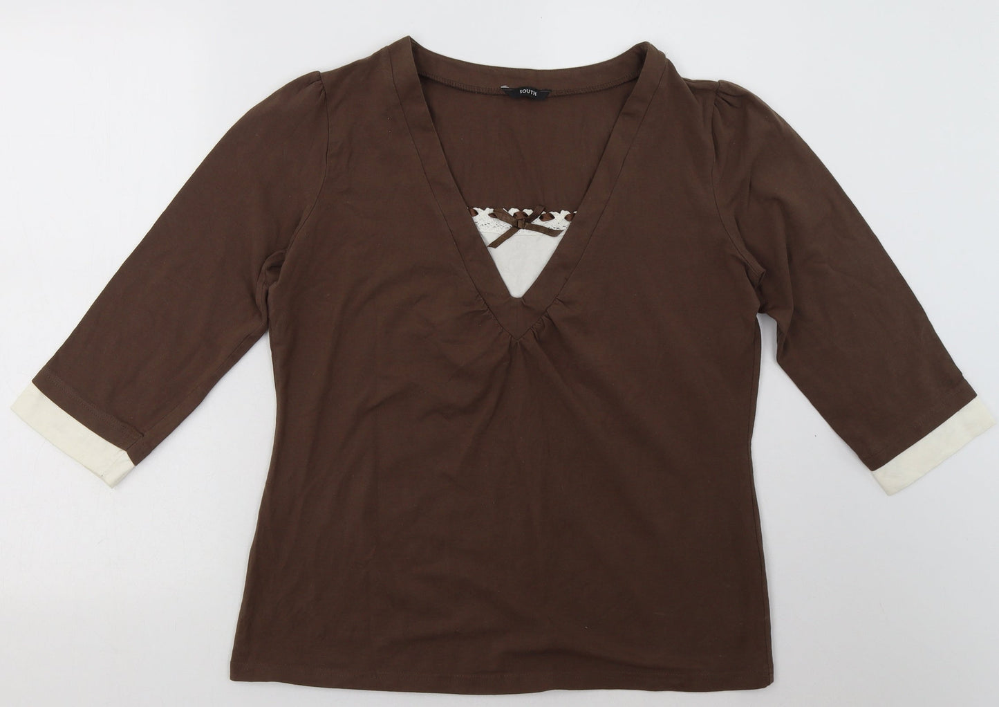 South Womens Brown  Cotton Pullover Sweatshirt Size 18  Pullover