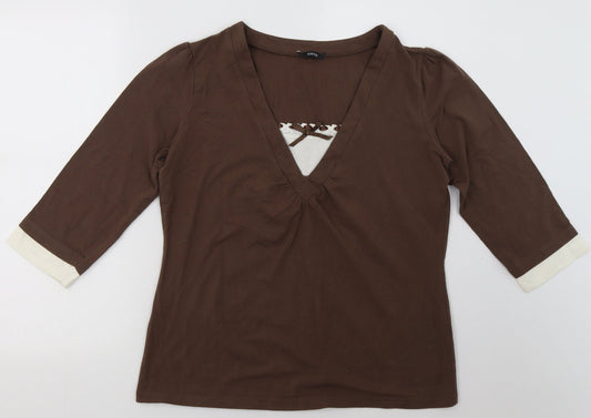South Womens Brown  Cotton Pullover Sweatshirt Size 18  Pullover