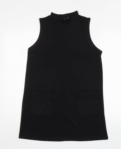 Preloved Boohoo Womens Black  Polyester Mini  Size 12  Round Neck - Front