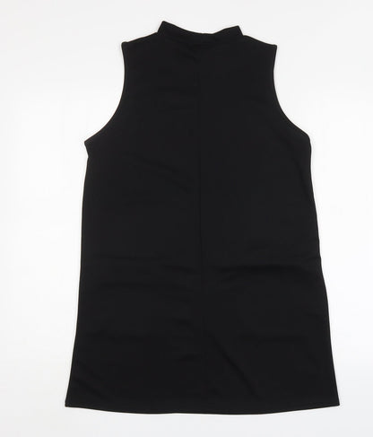 Preloved Boohoo Womens Black  Polyester Mini  Size 12  Round Neck - Back