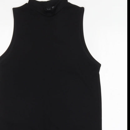 Preloved Boohoo Womens Black  Polyester Mini  Size 12  Round Neck - Detail