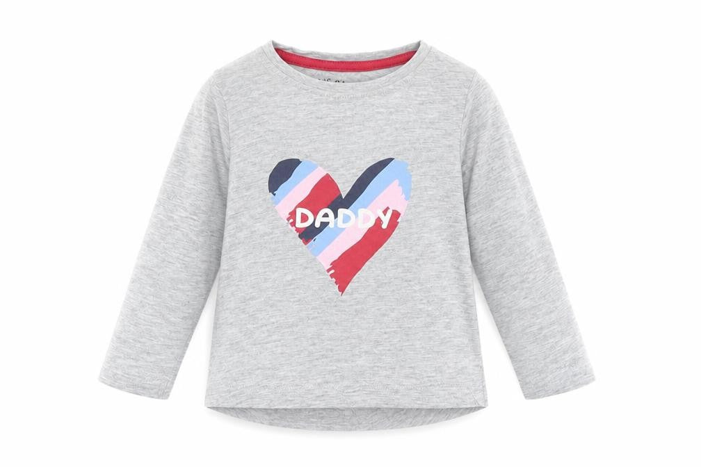 Matalan Girls Grey  Cotton Basic T-Shirt Size 9-12 Months Round Neck  - Daddy