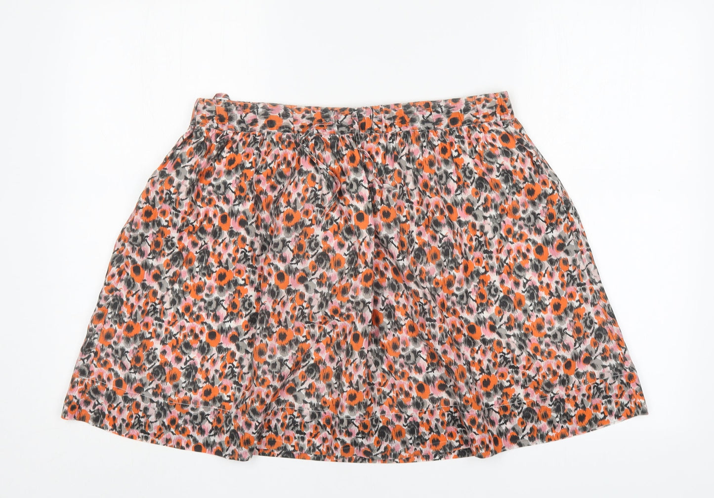 Preworn Womens Multicoloured Animal Print Cotton A-Line Skirt Size L