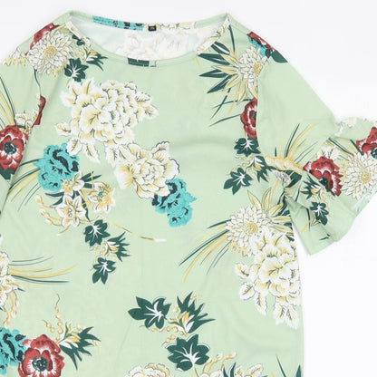 Womens Multicoloured Floral Polyester A-Line  Size XL  Round Neck