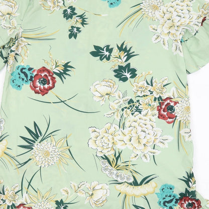 Womens Multicoloured Floral Polyester A-Line  Size XL  Round Neck