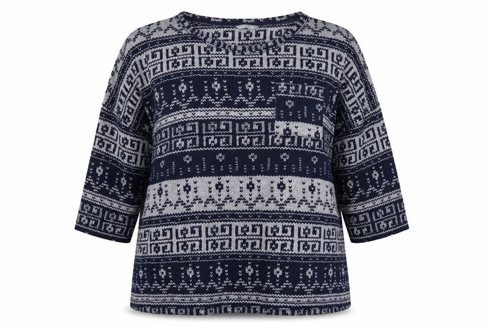 Marks & Spencer Womens Blue Round Neck Floral Polyester Pullover Jumper Size 20