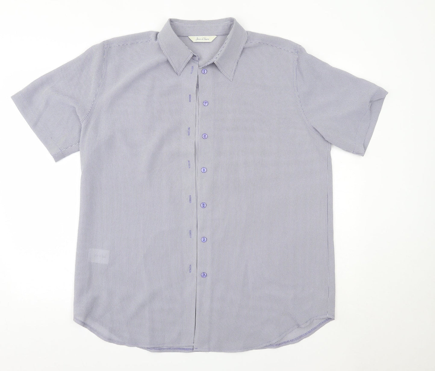 Joie de Vivre Womens Blue  Polyester Basic Button-Up Size 18 Collared