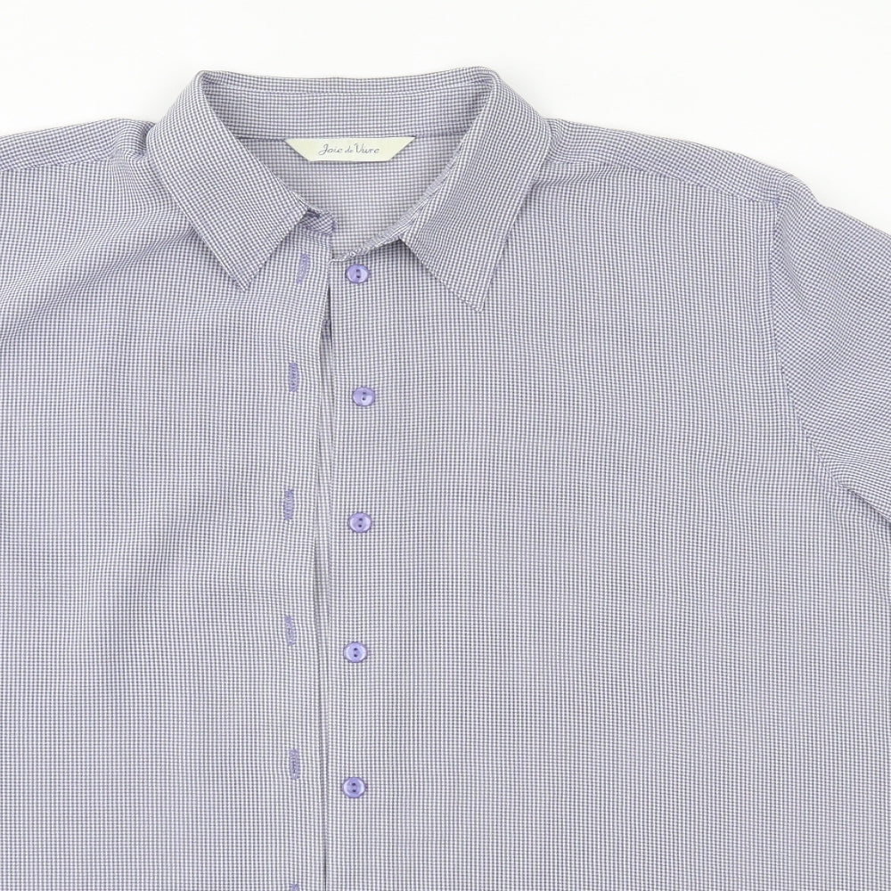 Joie de Vivre Womens Blue  Polyester Basic Button-Up Size 18 Collared