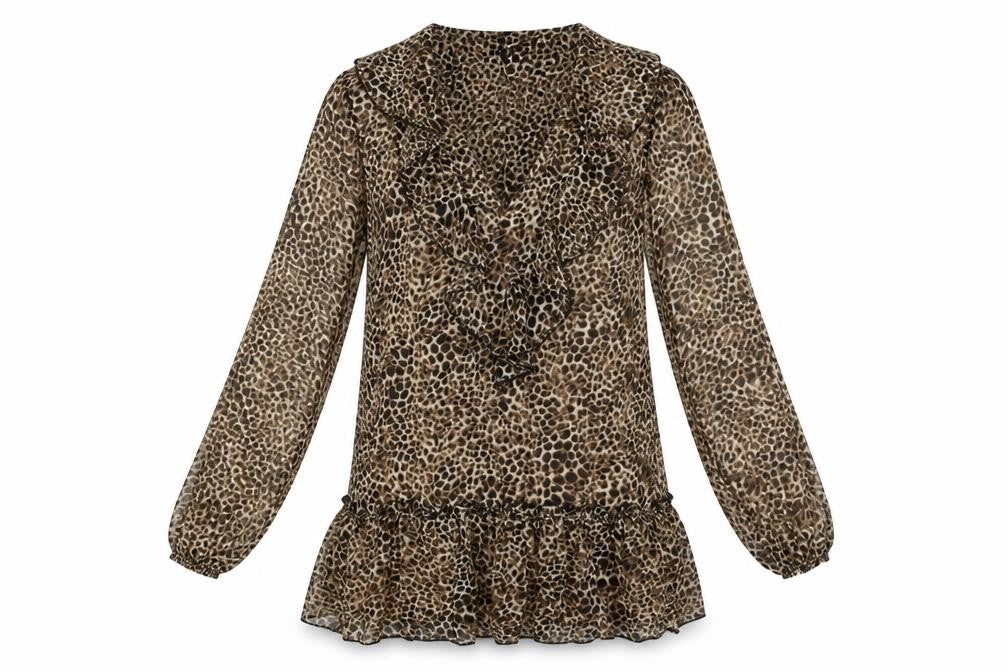 Missg Womens Beige Animal Print Polyester Shift  Size 10  V-Neck