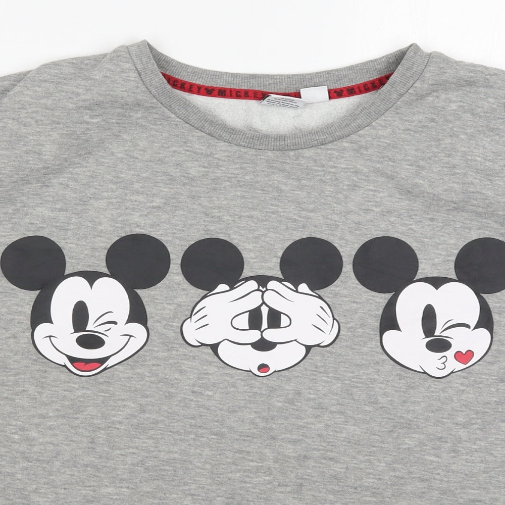Primark Womens Grey  Polyester Pullover Sweatshirt Size 10  Pullover - Mickey Mouse