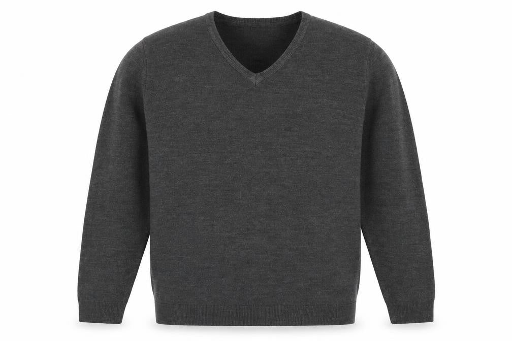 Marks & Spencer Mens Grey V-Neck  Acrylic Pullover Jumper Size L