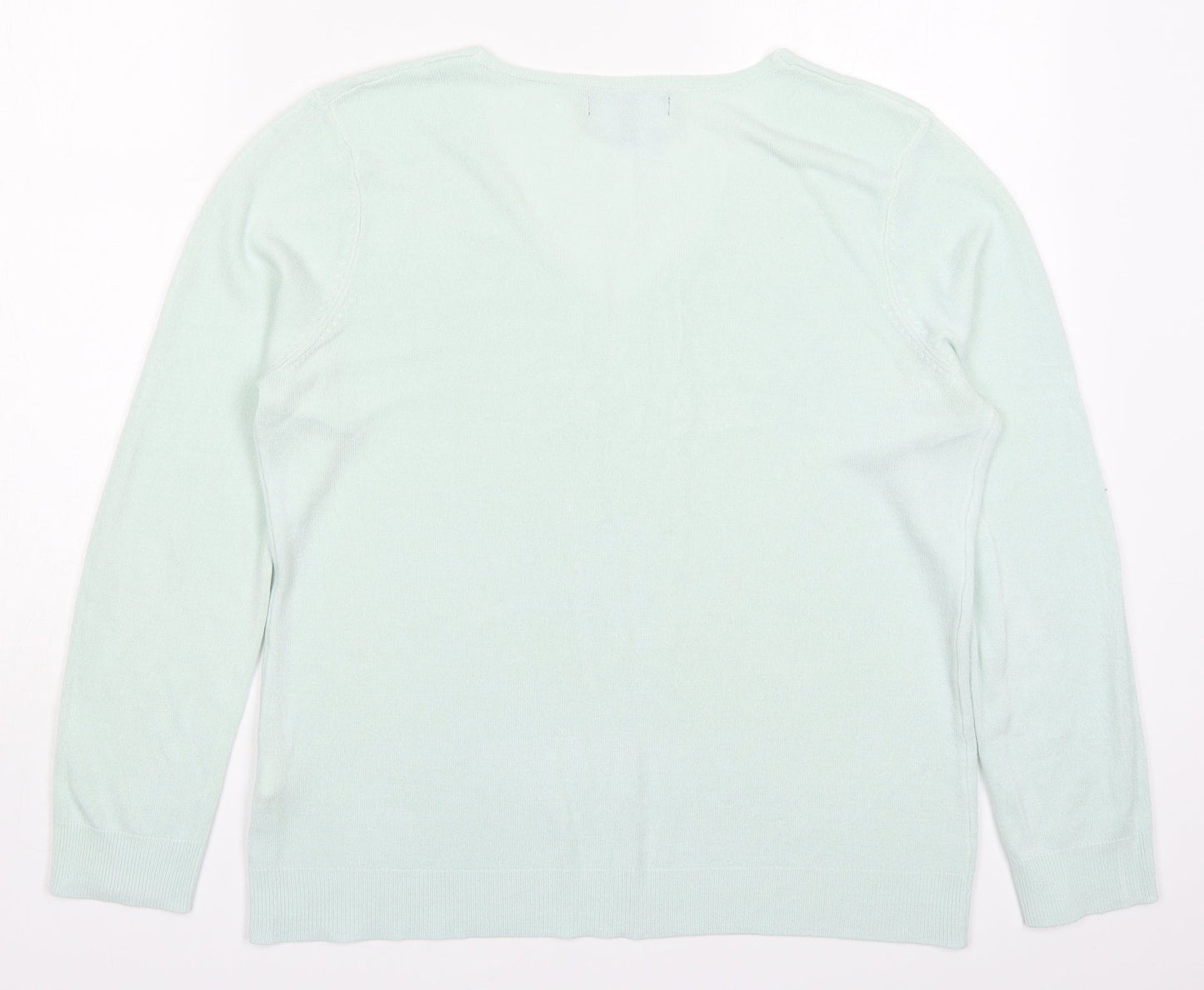 Atmosphere Womens Green V-Neck  Acrylic Pullover Jumper Size 14