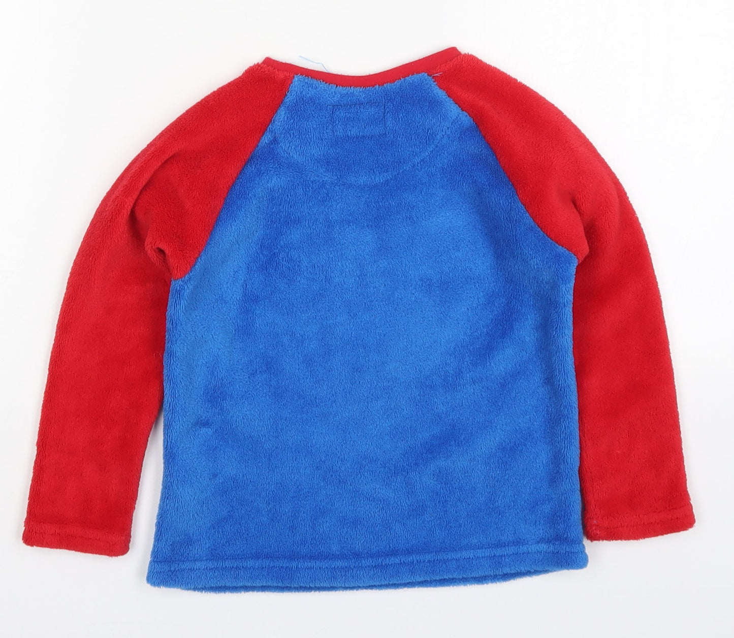 Primark Boys Blue Solid Polyester  Pyjama Top Size 4-5 Years  Pullover - Red Ho Ho Ho Santa